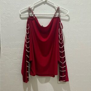Marciano Elegant Red Women's Top with Shiny Chain Details